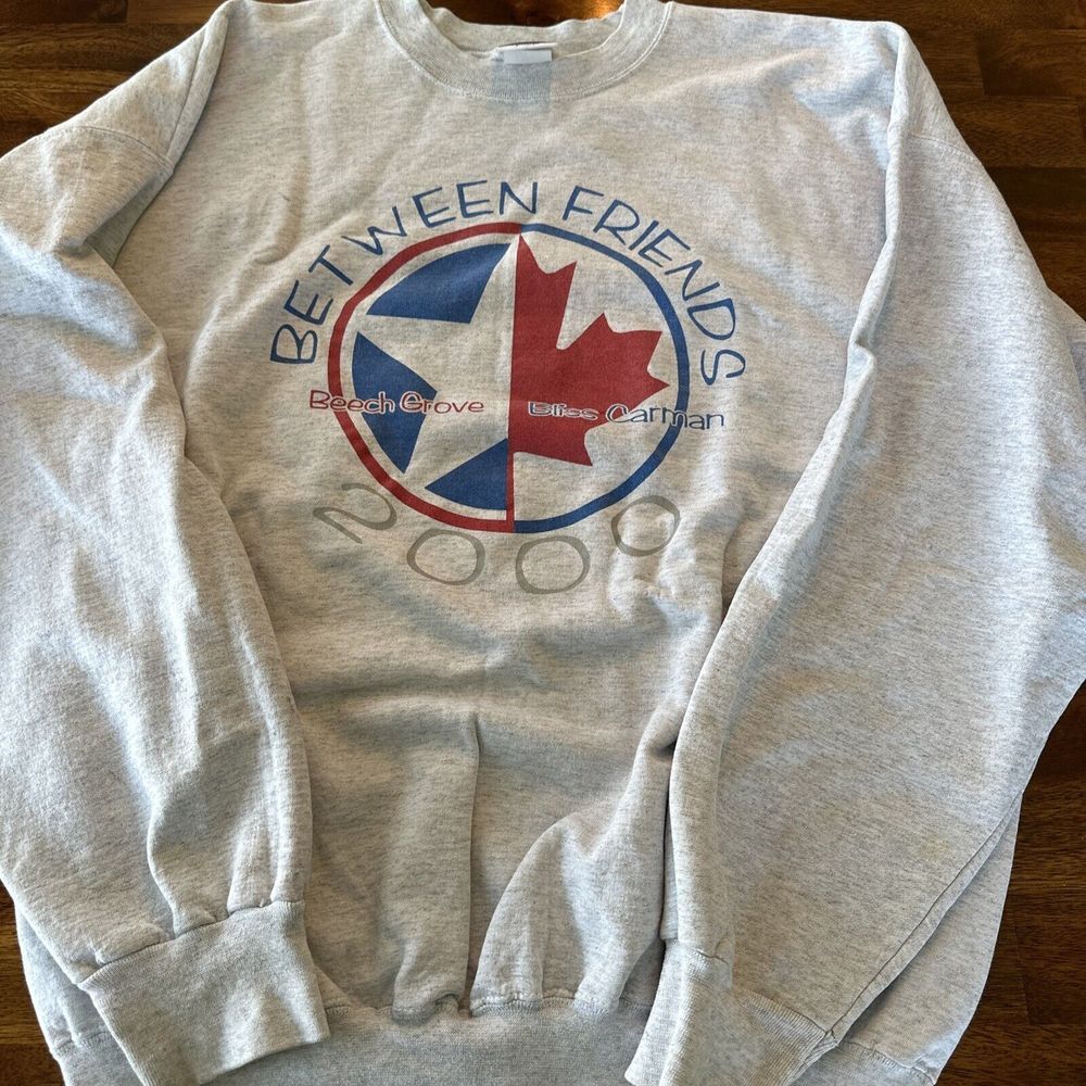 90s Haynes Heavyweight Grey Crewneck Sweatshirt 2xl Bliss Carman / Beech Grove‎